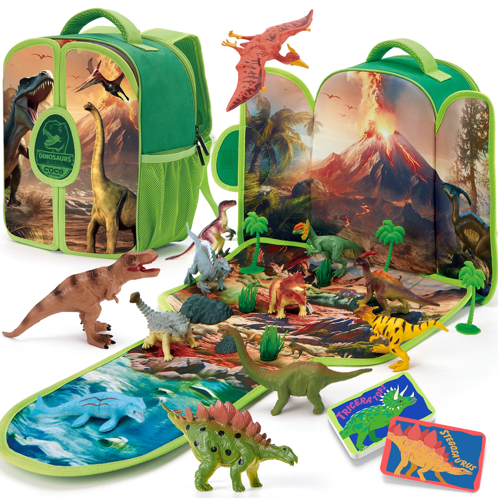 kelty 6 in one dinosaur backpack Portable Dinosaur Backpack Play Set