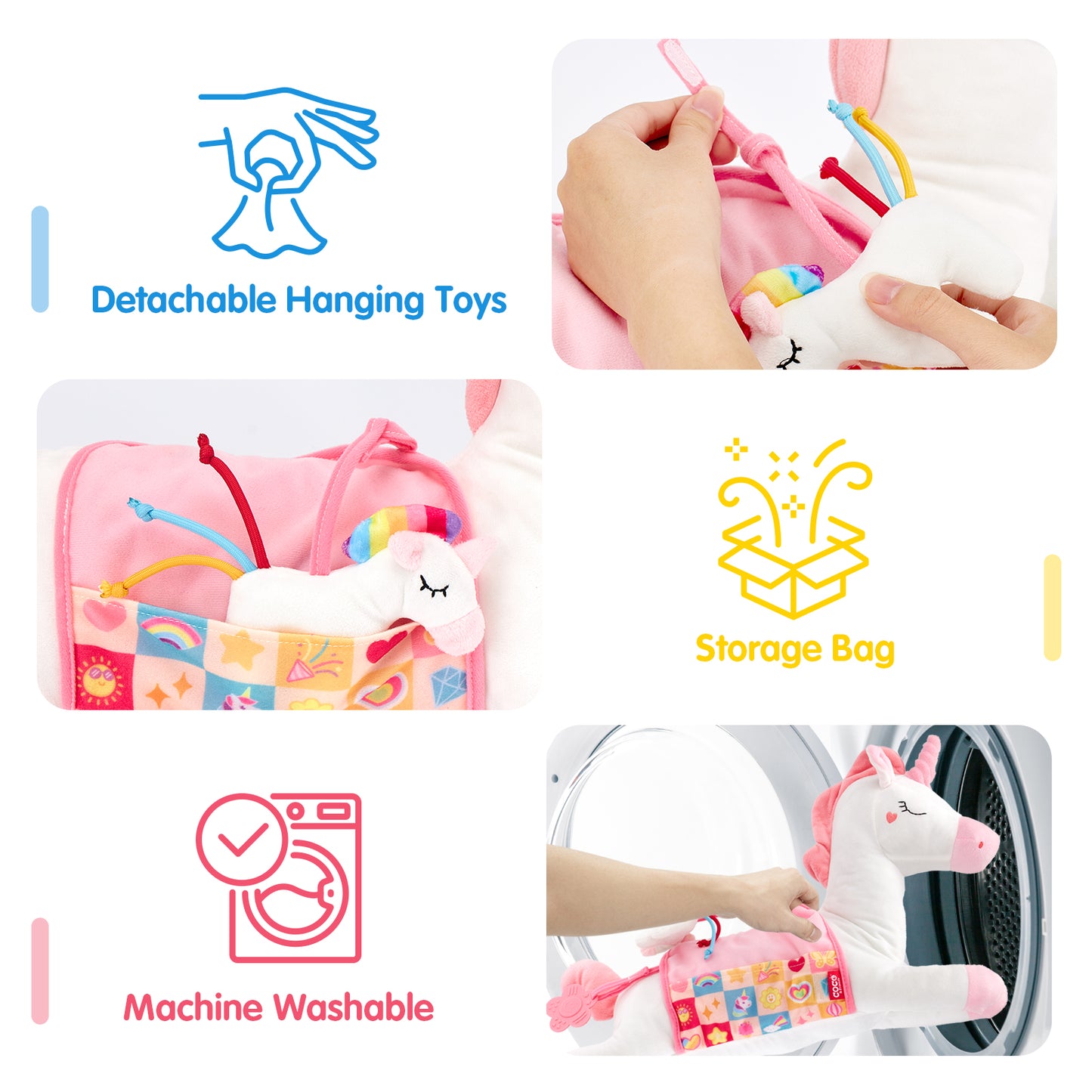 Tummy Time Pillow with Rattle & Mirror