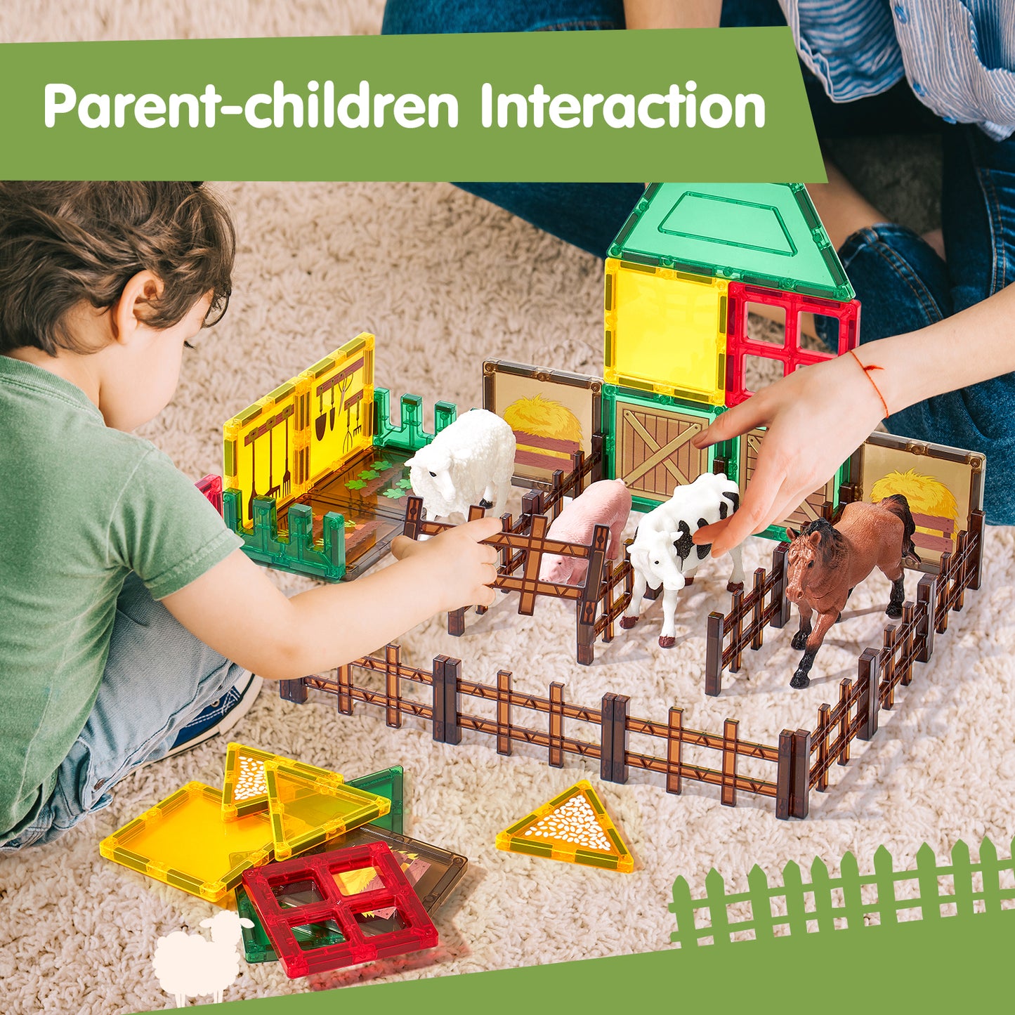 Magnetic Tiles Farm Animals Set