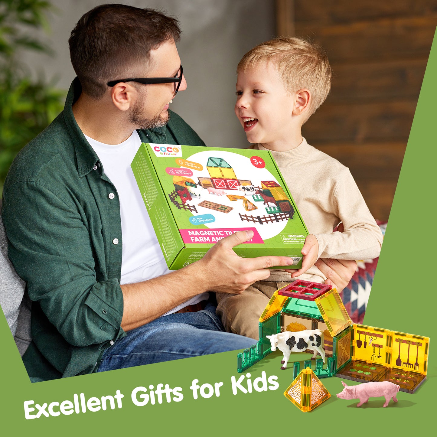 Magnetic Tiles Farm Animals Set