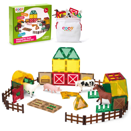 Magnetic Tiles Farm Animals Set