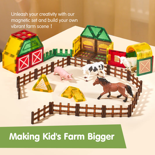 Magnetic Tiles Farm Animals Set