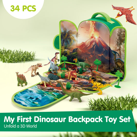 Portable Dinosaur Backpack Play Set