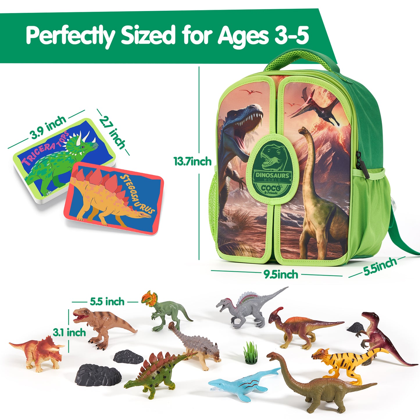 Portable Dinosaur Backpack Play Set